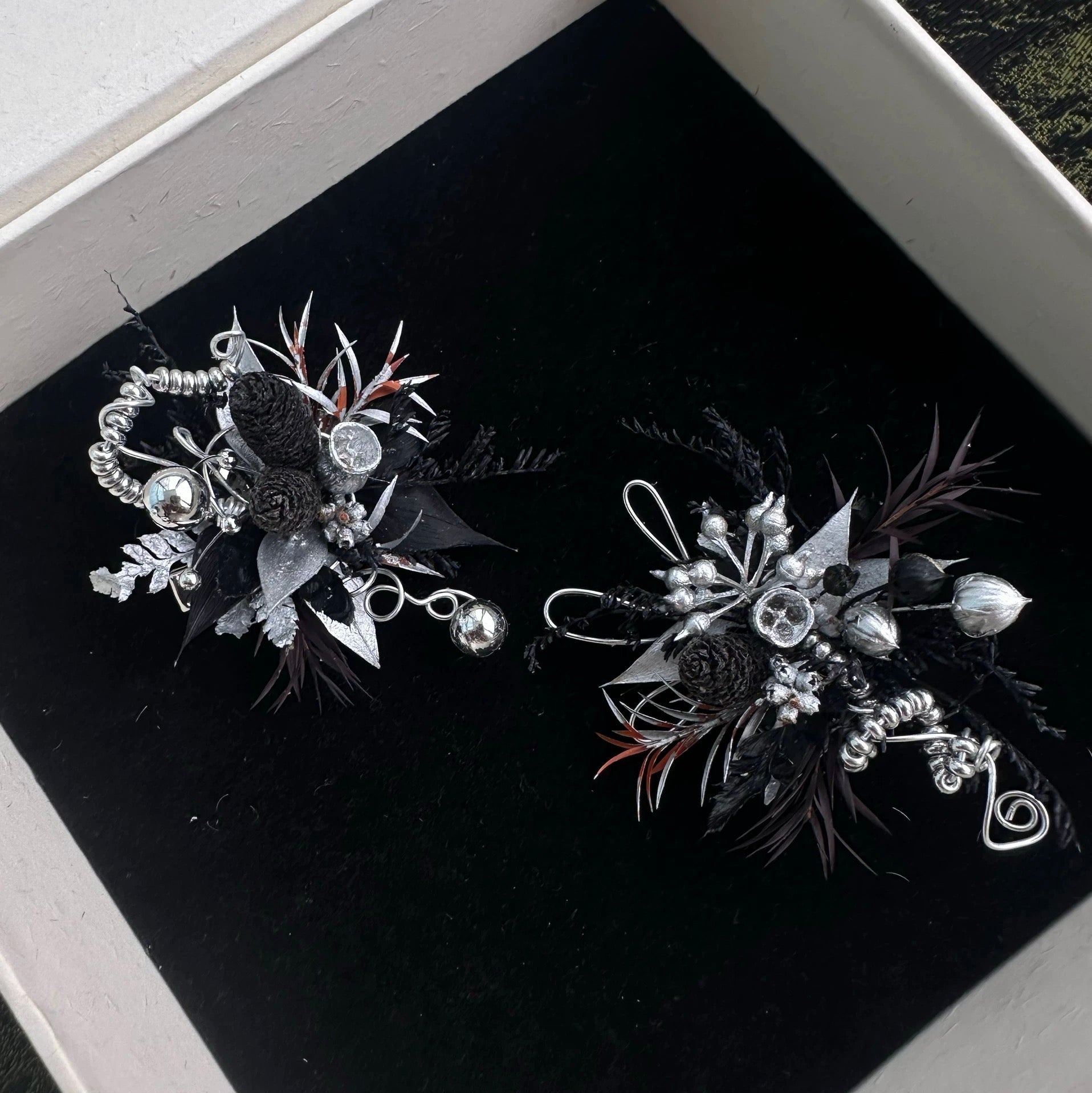 Handmade Preserved Flower Rings-Midnight