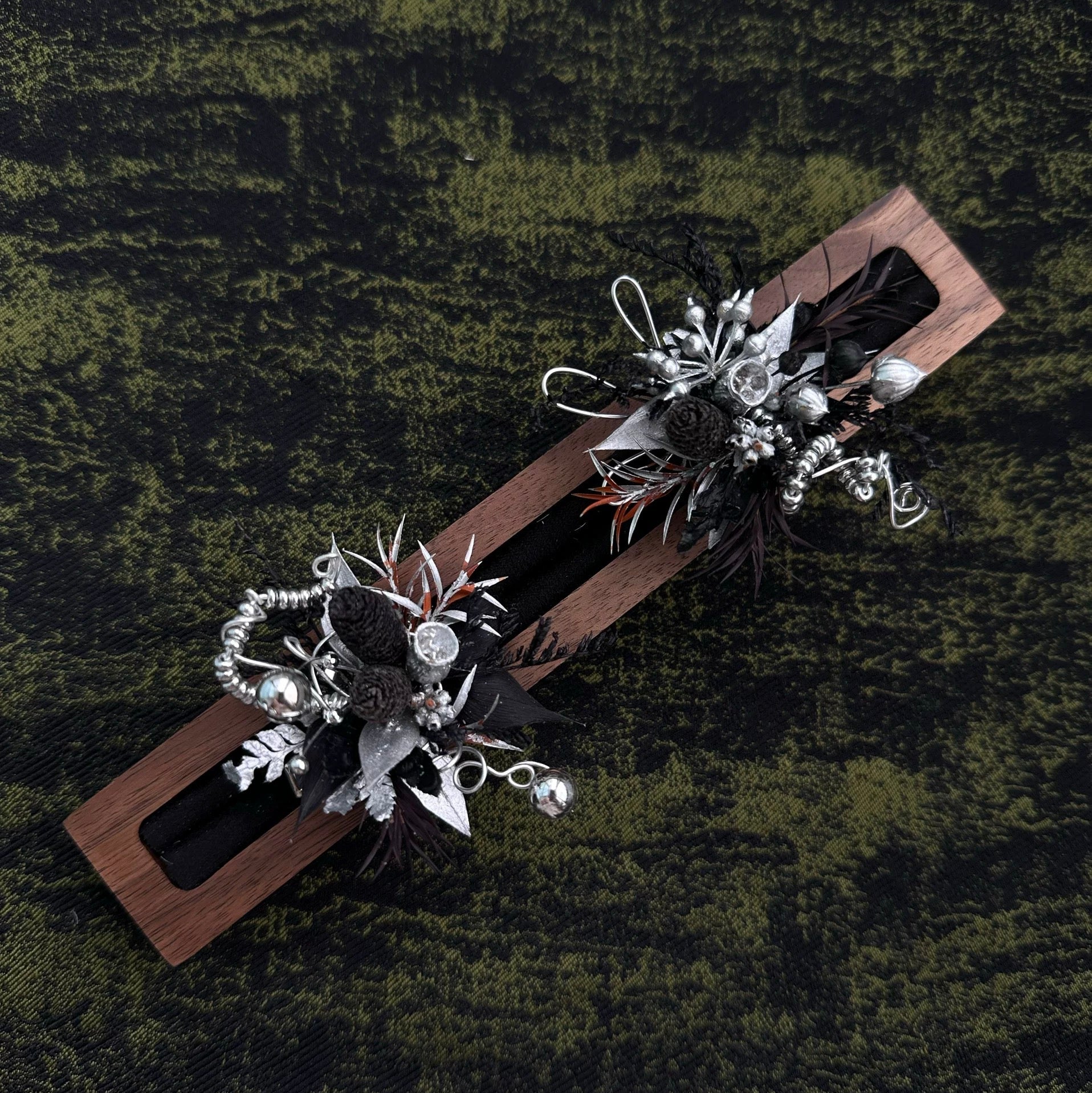 Handmade Preserved Flower Rings-Midnight