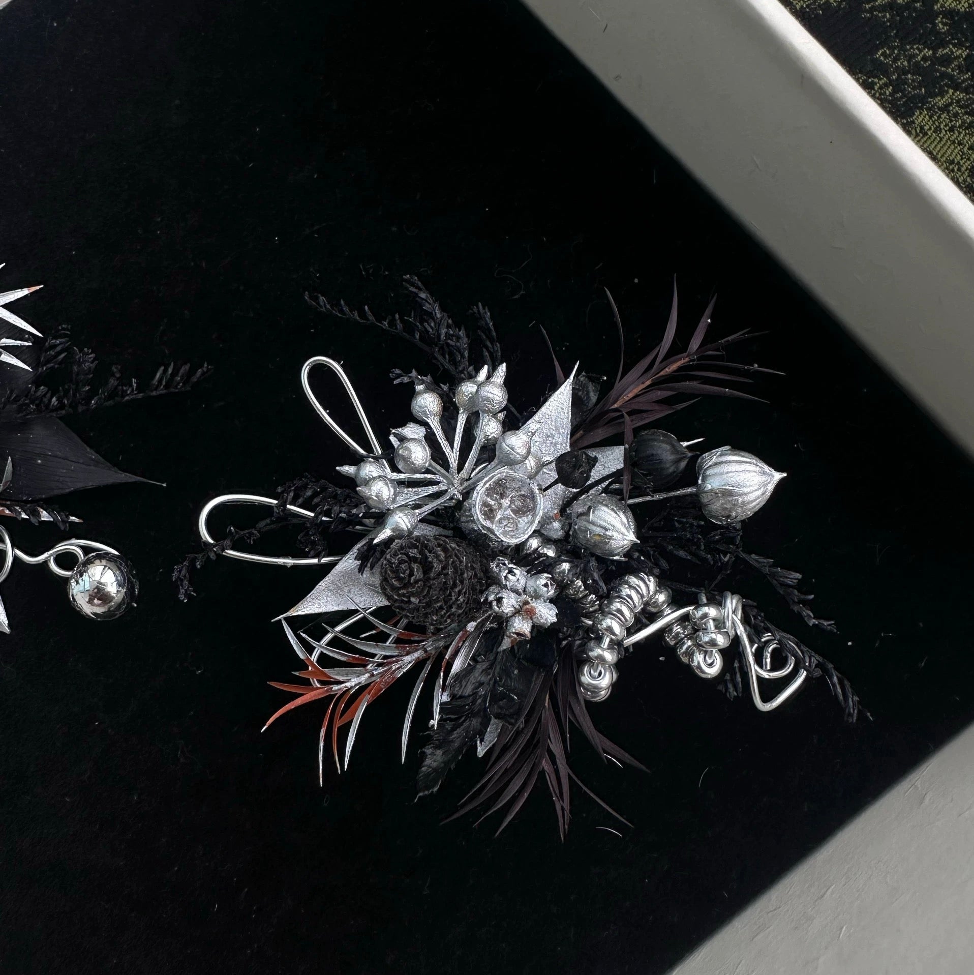 Handmade Preserved Flower Rings-Midnight