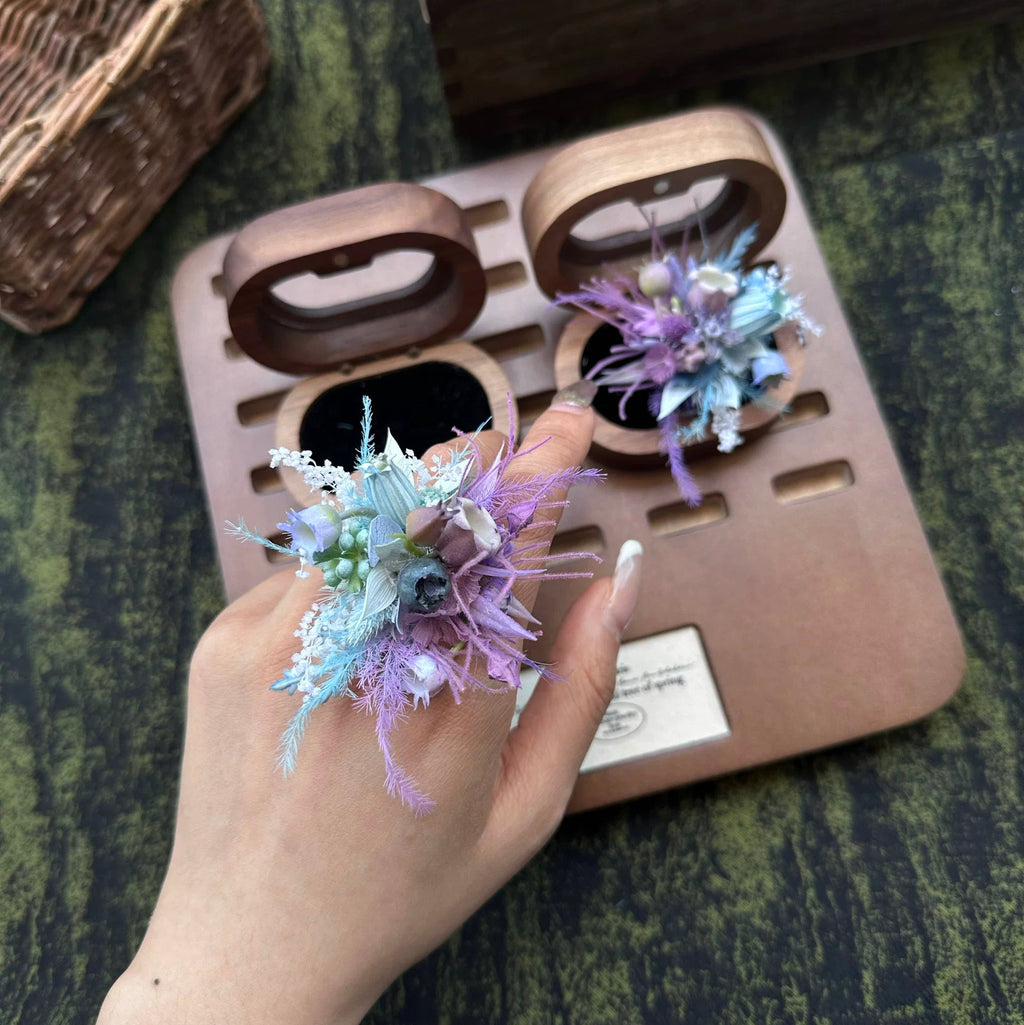 Handmade Preserved Flower Rings-Violet Hour