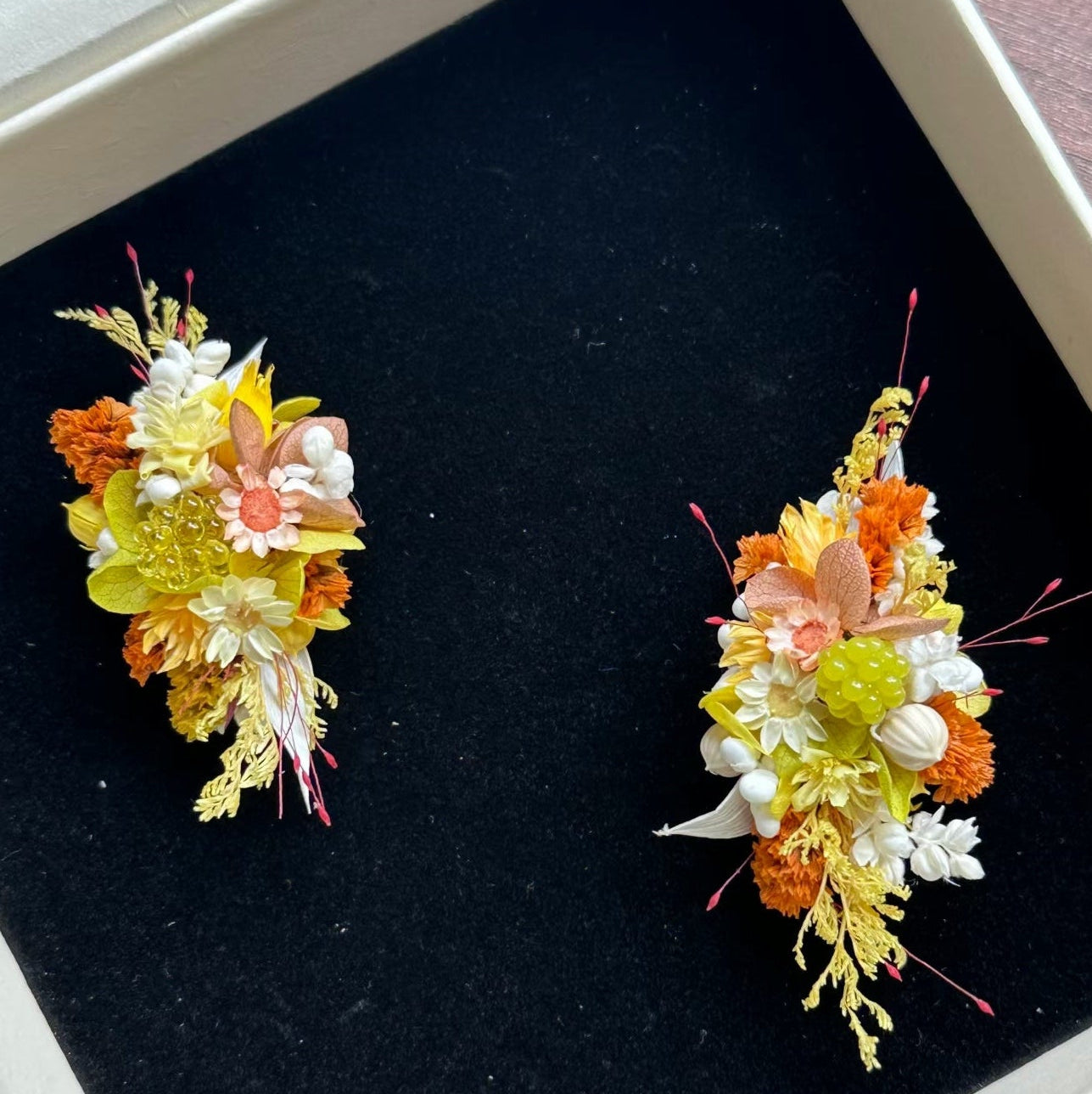 Handmade Preserved Flower Rings-Autumn Kiss
