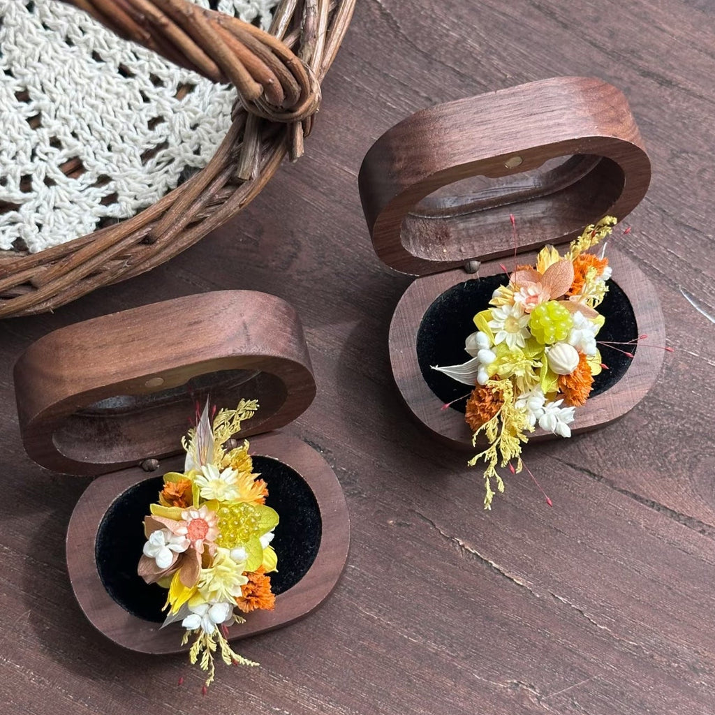 Handmade Preserved Flower Rings-Autumn Kiss