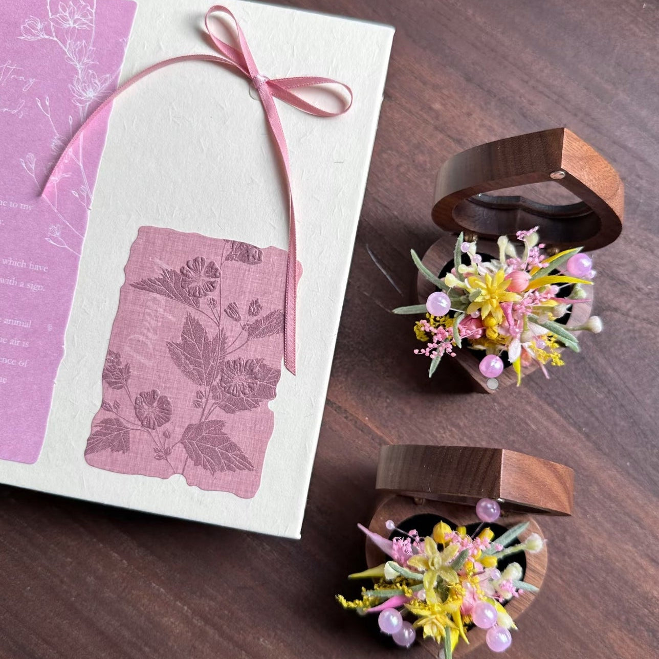 Handmade Preserved Flower Rings-Pink Dream