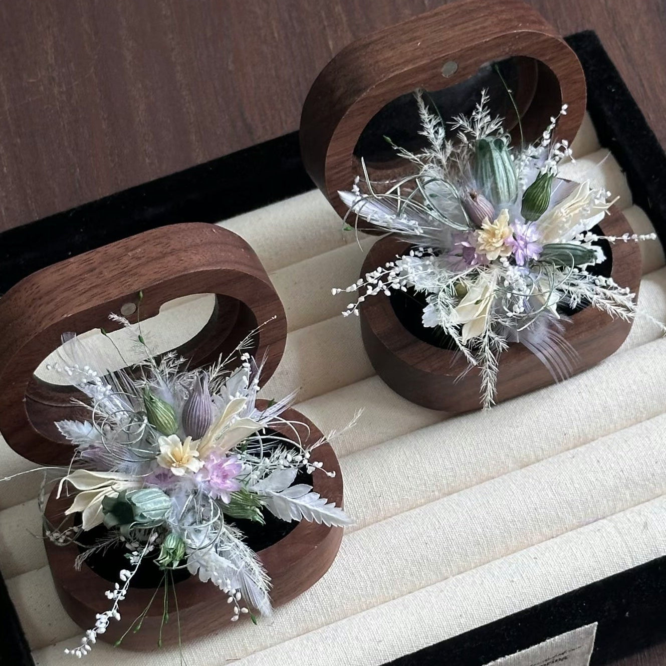 Handmade Preserved Flower Rings-Feather Bloom