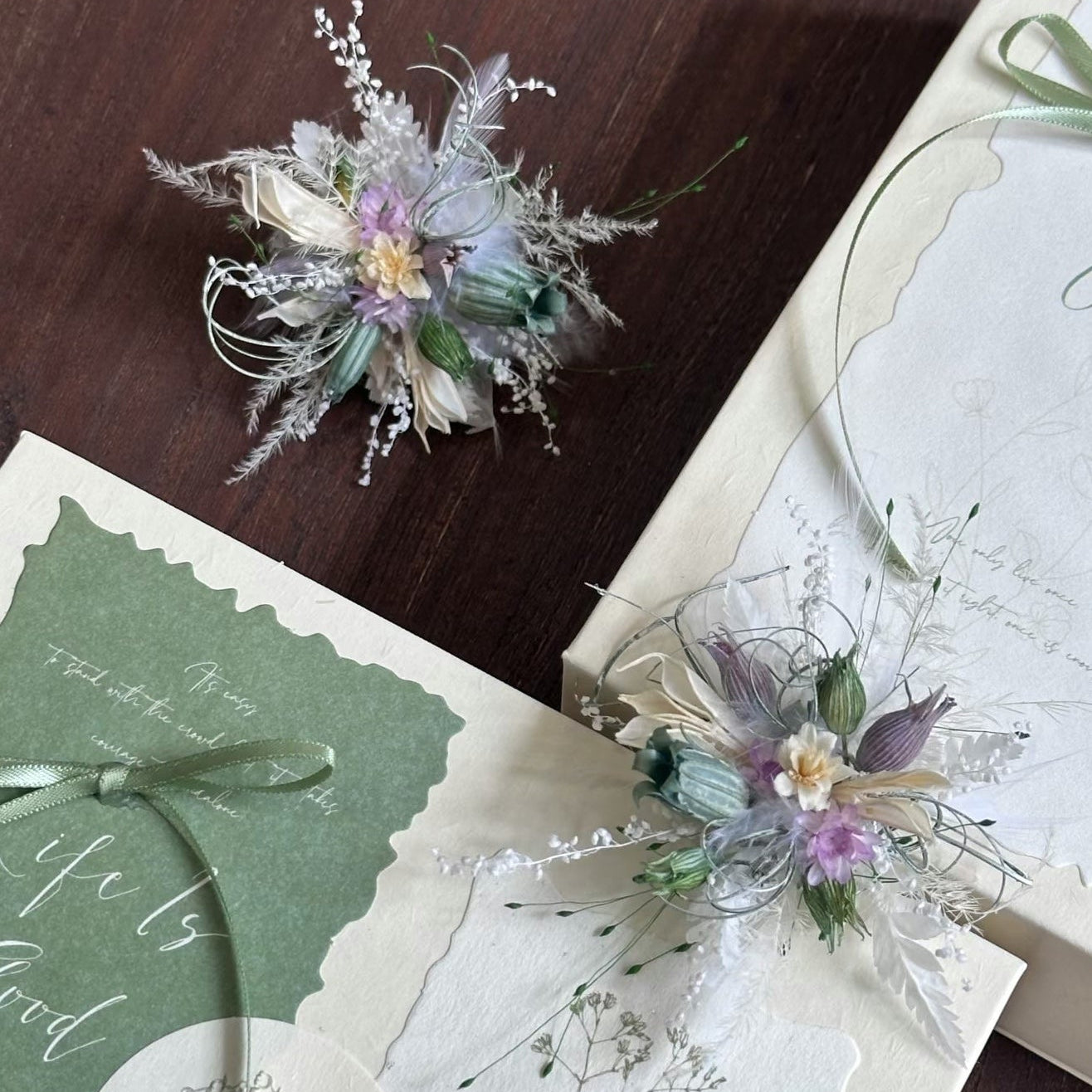 Handmade Preserved Flower Rings-Feather Bloom