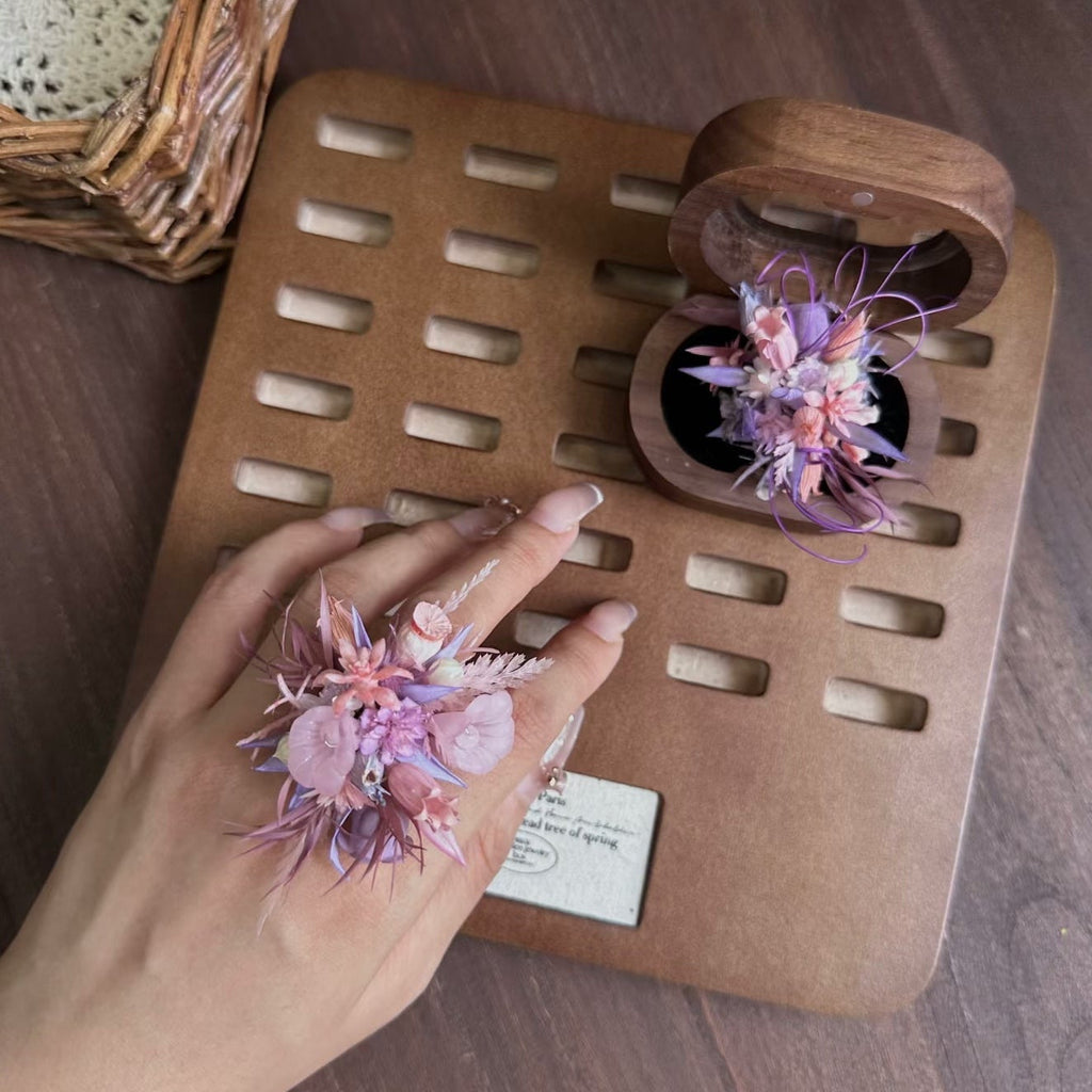 Handmade Preserved Flower Rings-Lilac Whisper