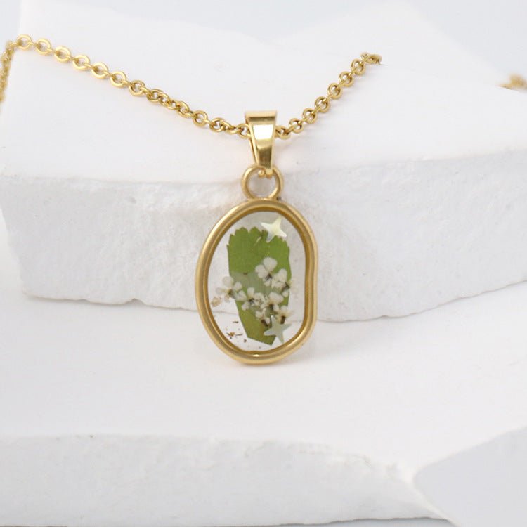 Dried Flower Necklace Boho flower necklace gift