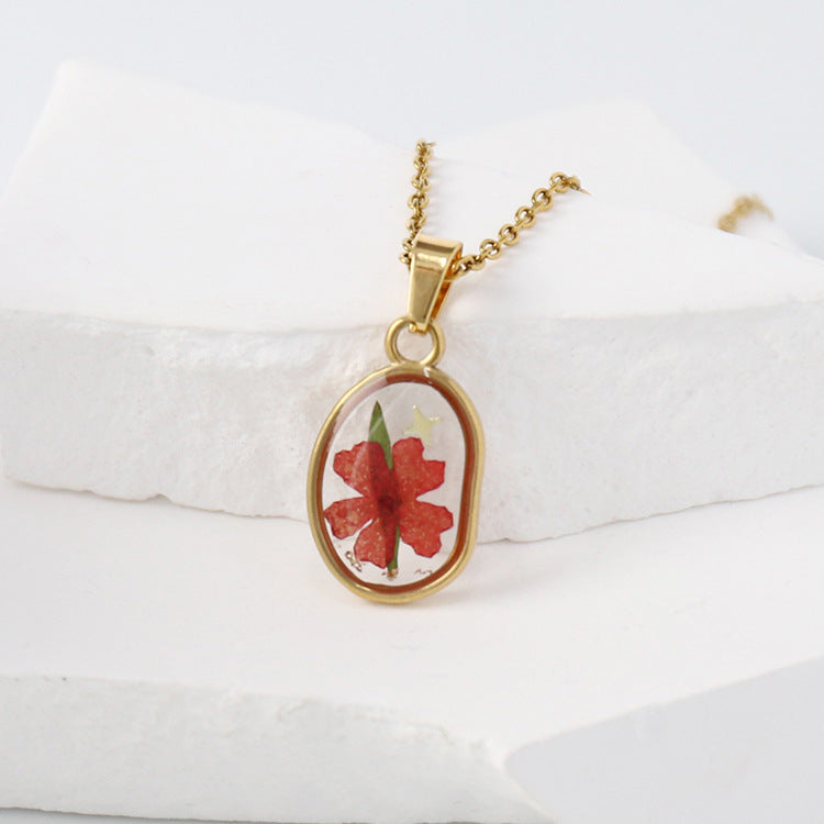 Dried Flower Necklace Boho flower necklace gift