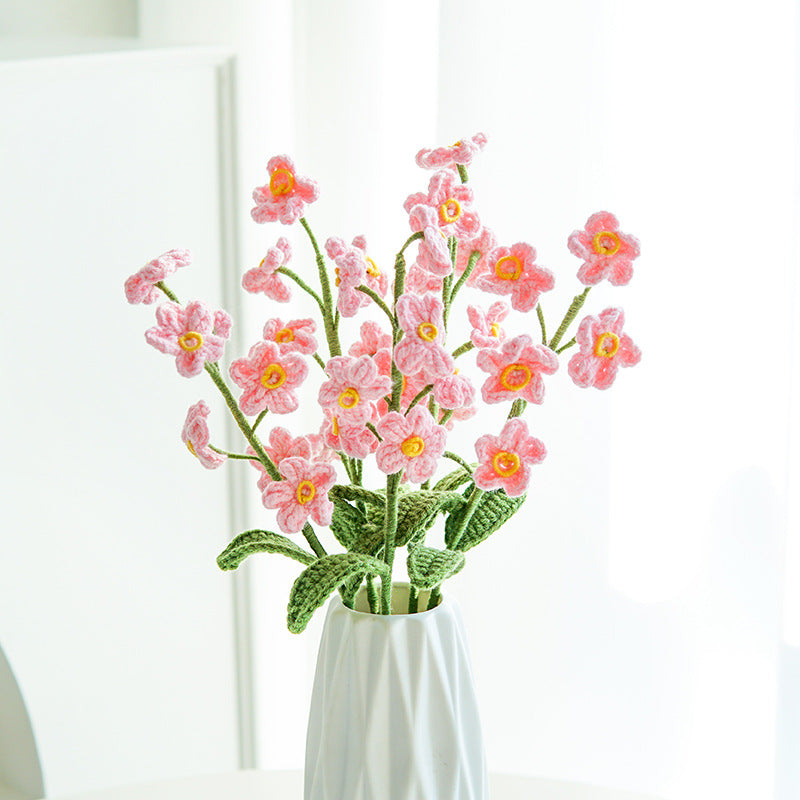 Hand-crocheted forget-me-not flower bouquets