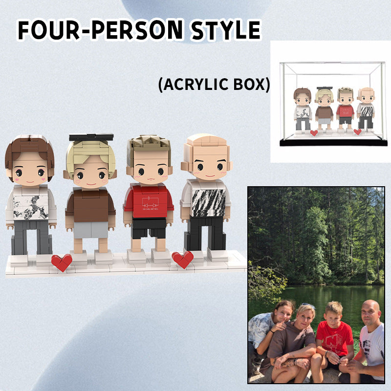 Custom Photo Brick Minifigure (Includes Acrylic Display Case)