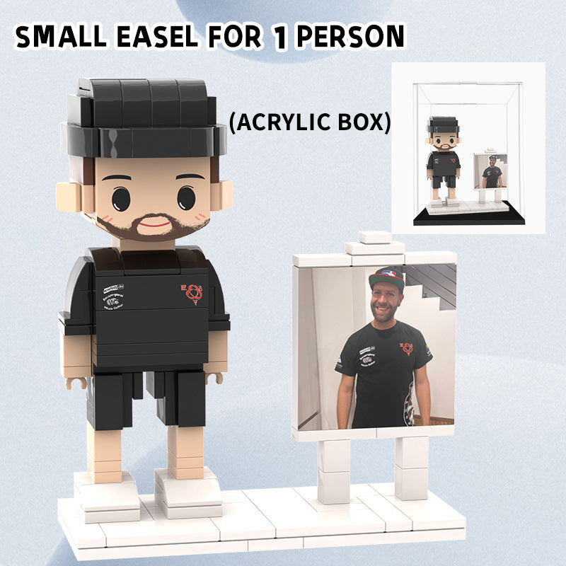 Custom Photo Brick Minifigure (Includes Acrylic Display Case)