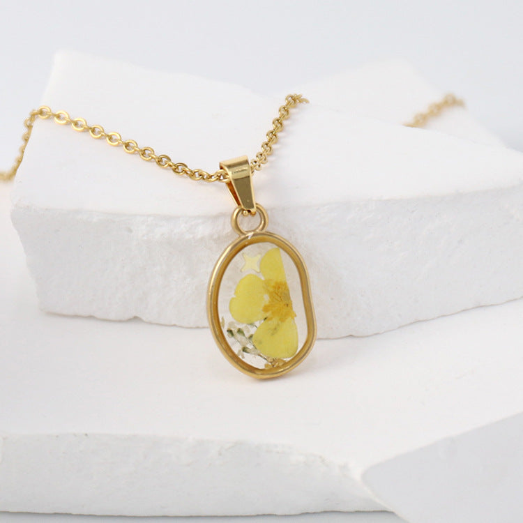 Dried Flower Necklace Boho flower necklace gift