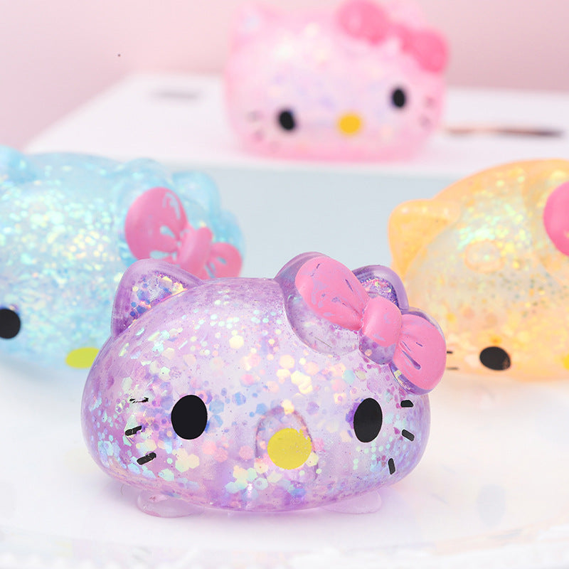 Maltose Glitter cute Kitty squishy Toy-4pack