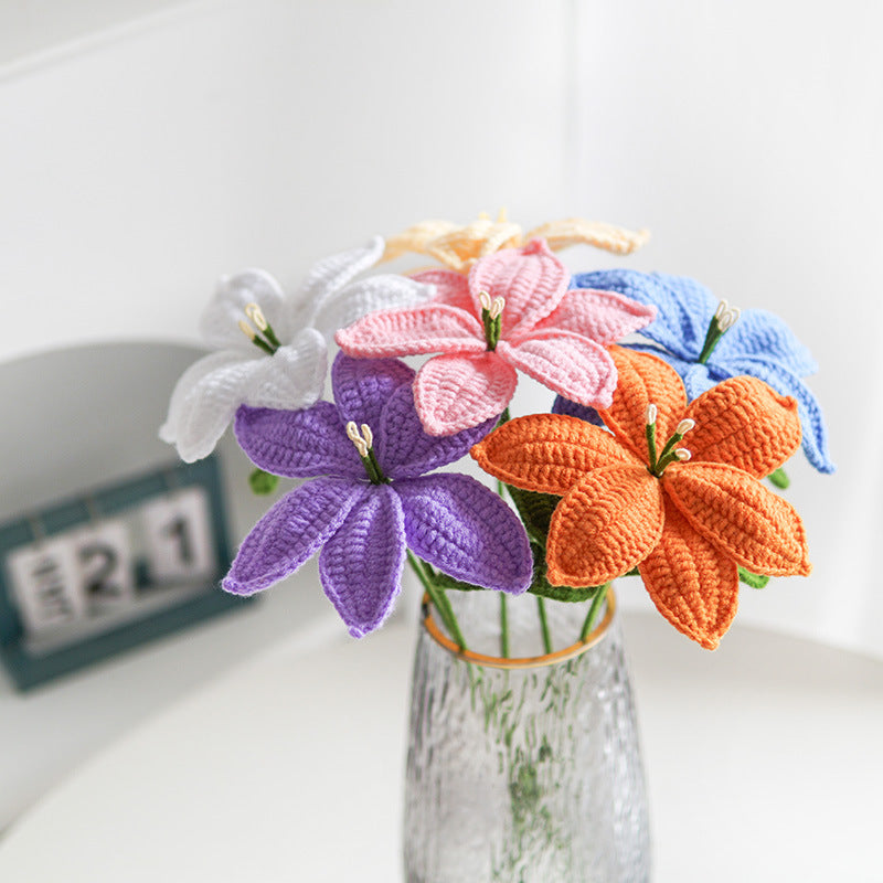 Hand-crocheted Lily flower bouquets