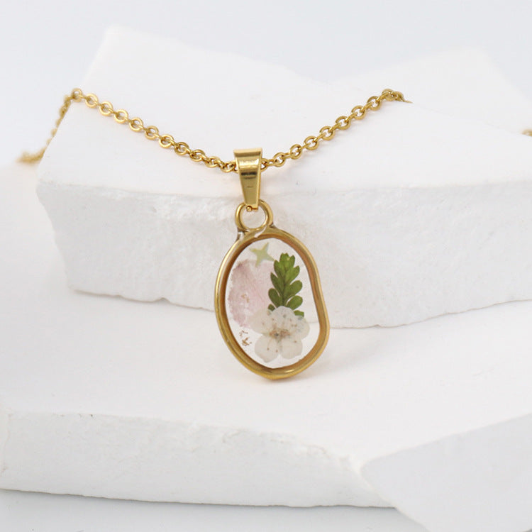 Dried Flower Necklace Boho flower necklace gift