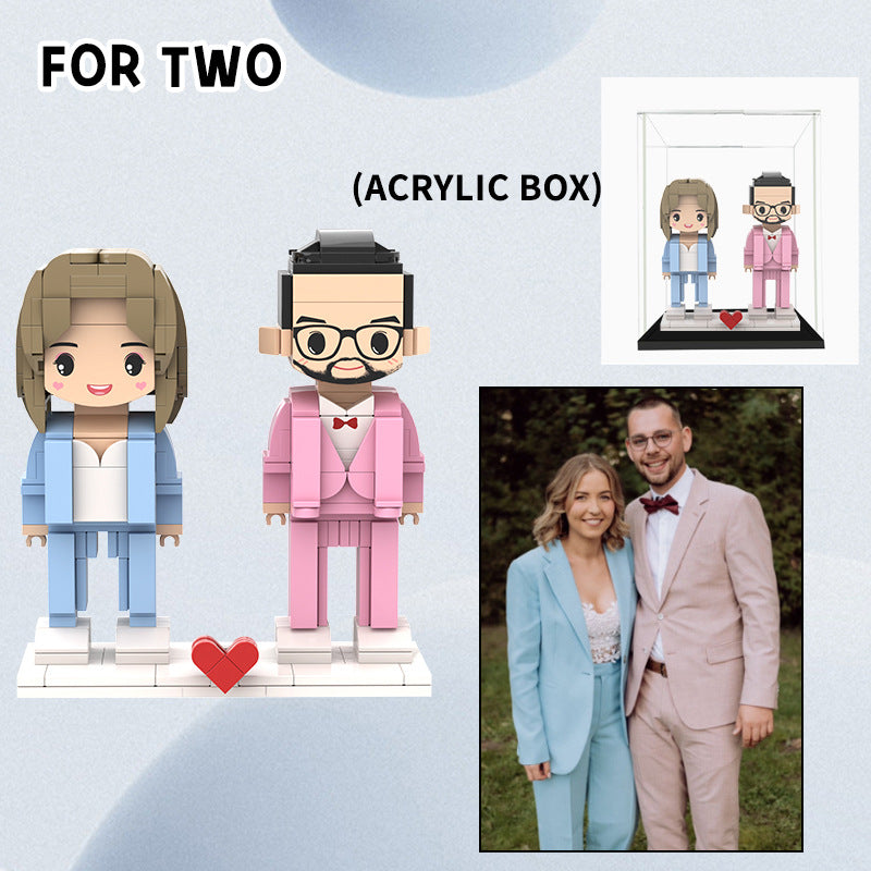 Custom Photo Brick Minifigure (Includes Acrylic Display Case)
