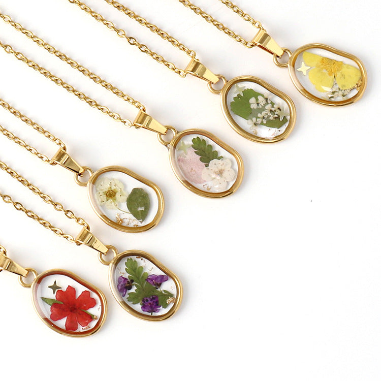 Dried Flower Necklace Boho flower necklace gift