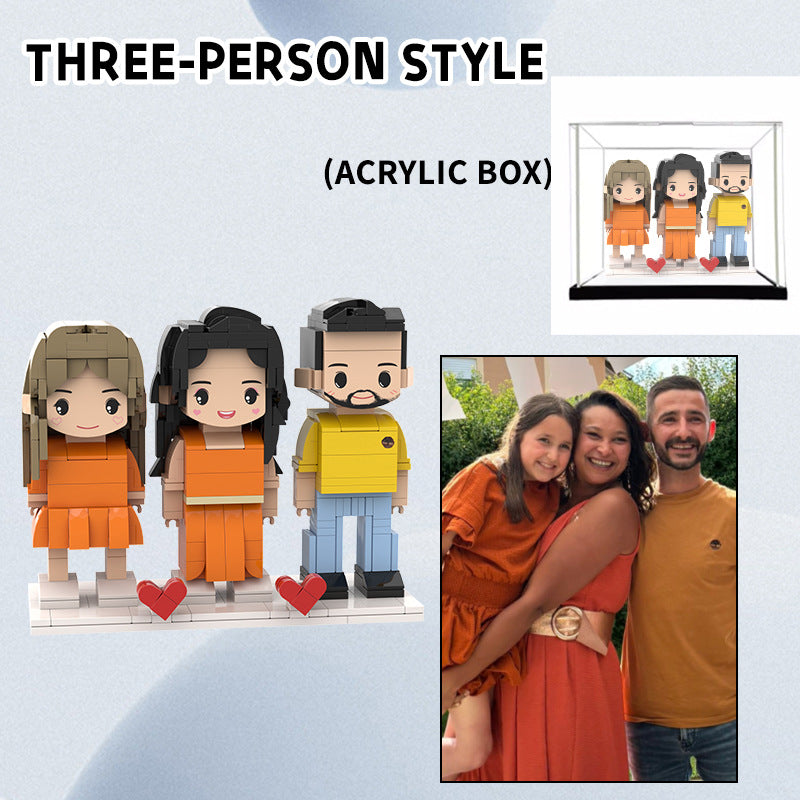 Custom Photo Brick Minifigure (Includes Acrylic Display Case)