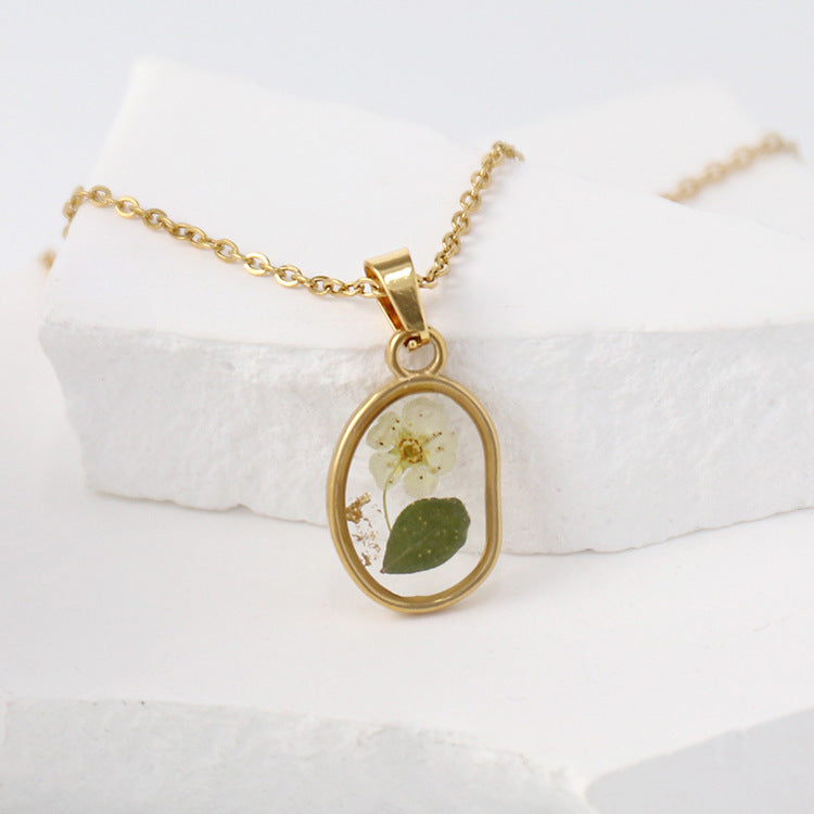 Dried Flower Necklace Boho flower necklace gift