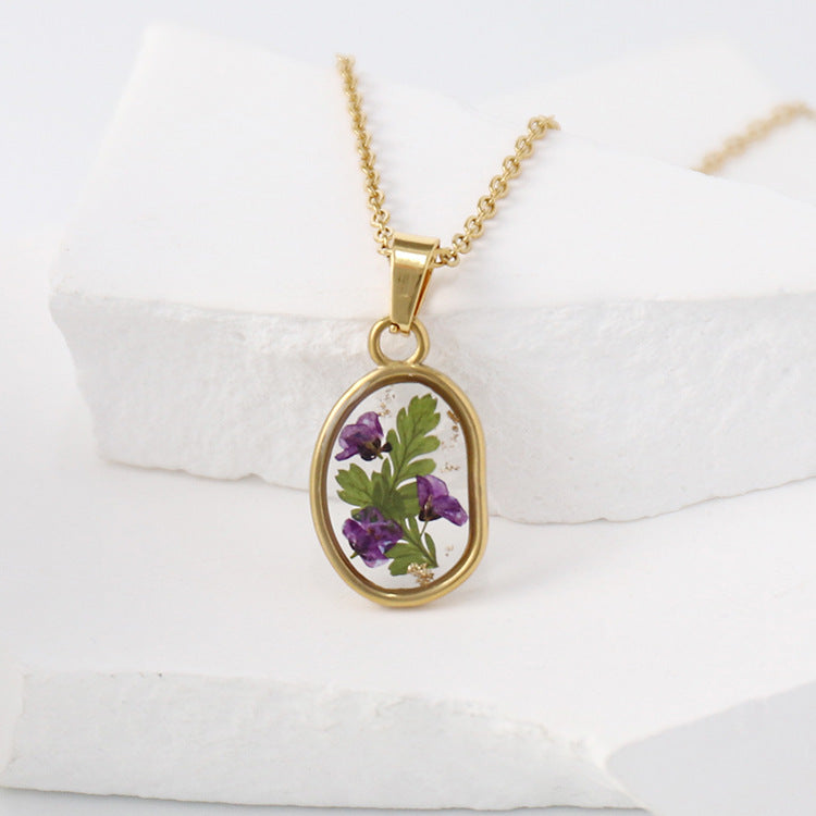 Dried Flower Necklace Boho flower necklace gift