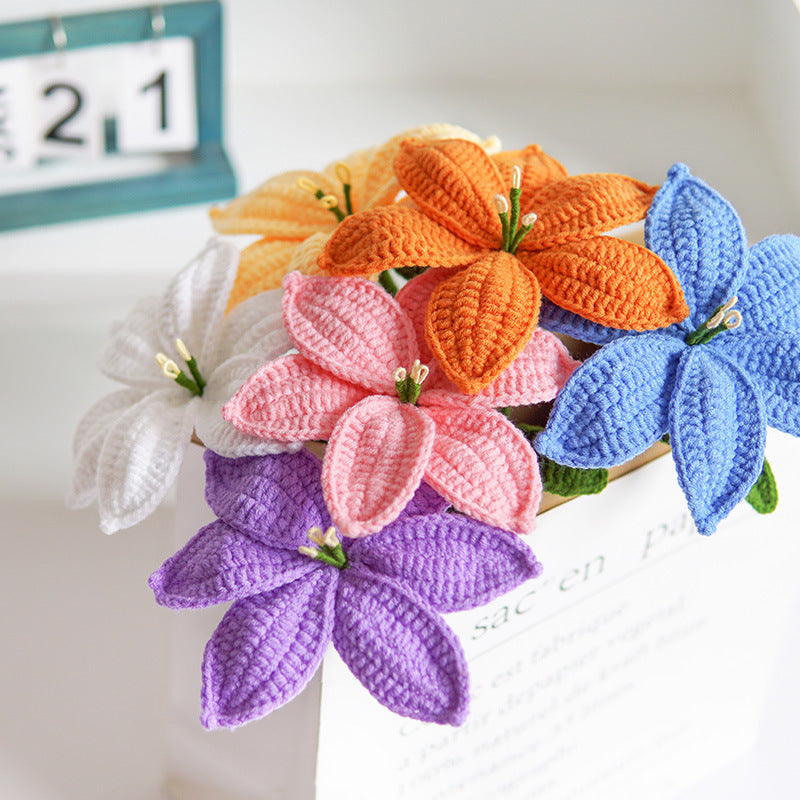 Hand-crocheted Lily flower bouquets