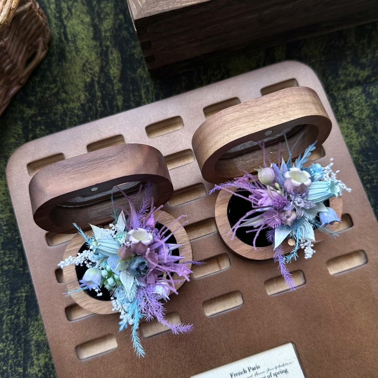 Handmade Preserved Flower Rings-Violet Hour